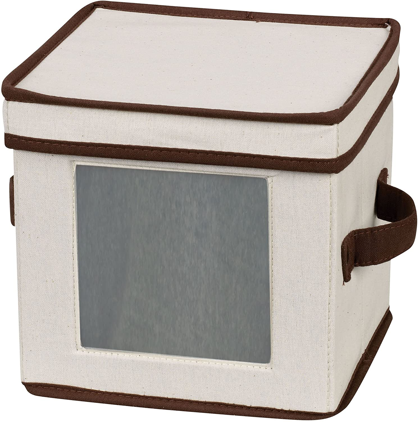 Skørter | Household Essentials 534 Service Storage Box with Lid and Handle | Chest for Salad Bowl | Natural Leather with Brown Edge