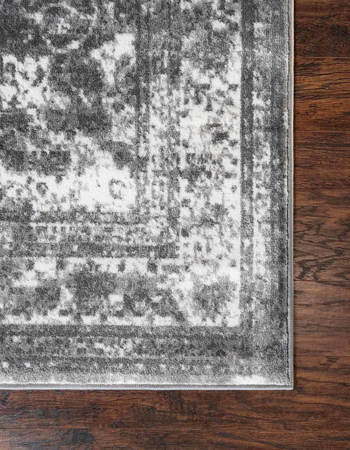 Skørter | Unique Loom Sofia Collection Area Traditional Vintage Rug, French Inspired Perfect for All Home Decor, 2' 0 x 9' 10 Runner, Black/Gray