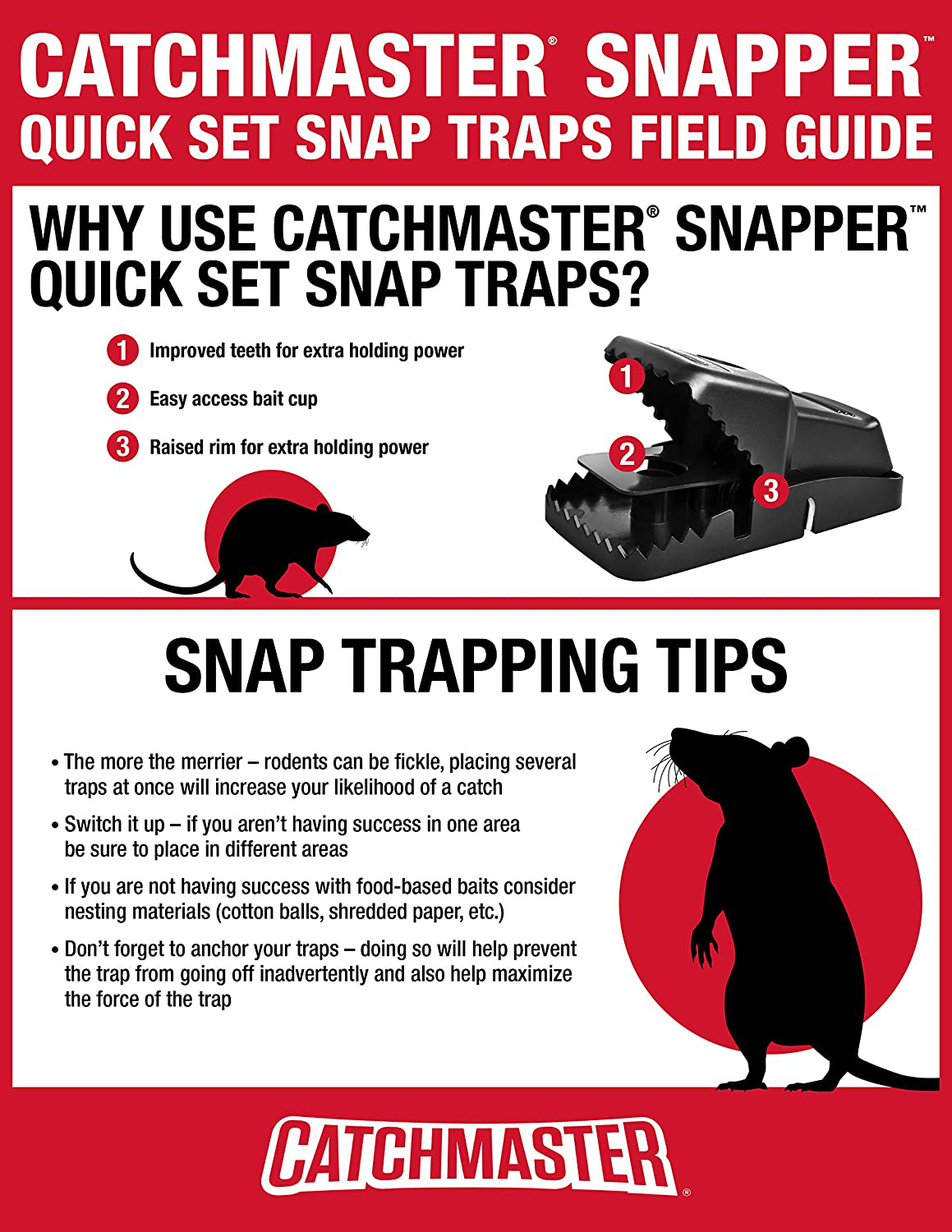 Skørter | Catchmaster Snapper Quick-Set Reusable Snap Mouse Traps - 6 Pack
