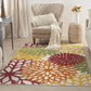 Skørter | Nourison Aloha Indoor/Outdoor Floral Red Multi Colored 2'3" x 12' Area Rug, (12' Runner)