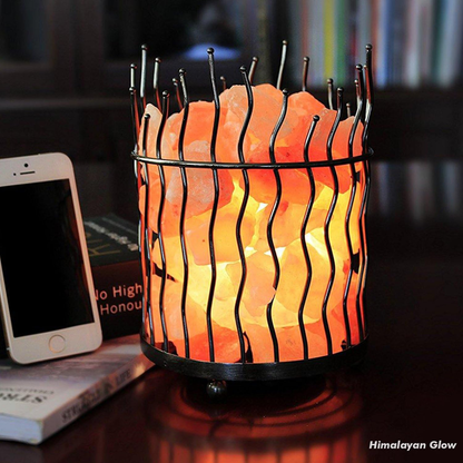 Skørter | Himalayan Salt Basket Lamp - Amber Glow