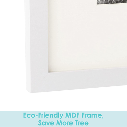 Skorter | Frametory, 11x14 Picture Frame - Made to Display Pictures 8x10 with Mat or 11x14 Without Mat - Wide Profile - Pre-installed Wall Mounting Hardware (White, 1 Pack)