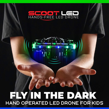 Skorter | Force1 Scoot LED Hand-operated Drone for Kids or Adults - Hands-free Motion Sensor Mini Drone, Easy Indoor Small UFO Toy Flying Ball Drone Toy for Boys and Girls (Green/Blue)