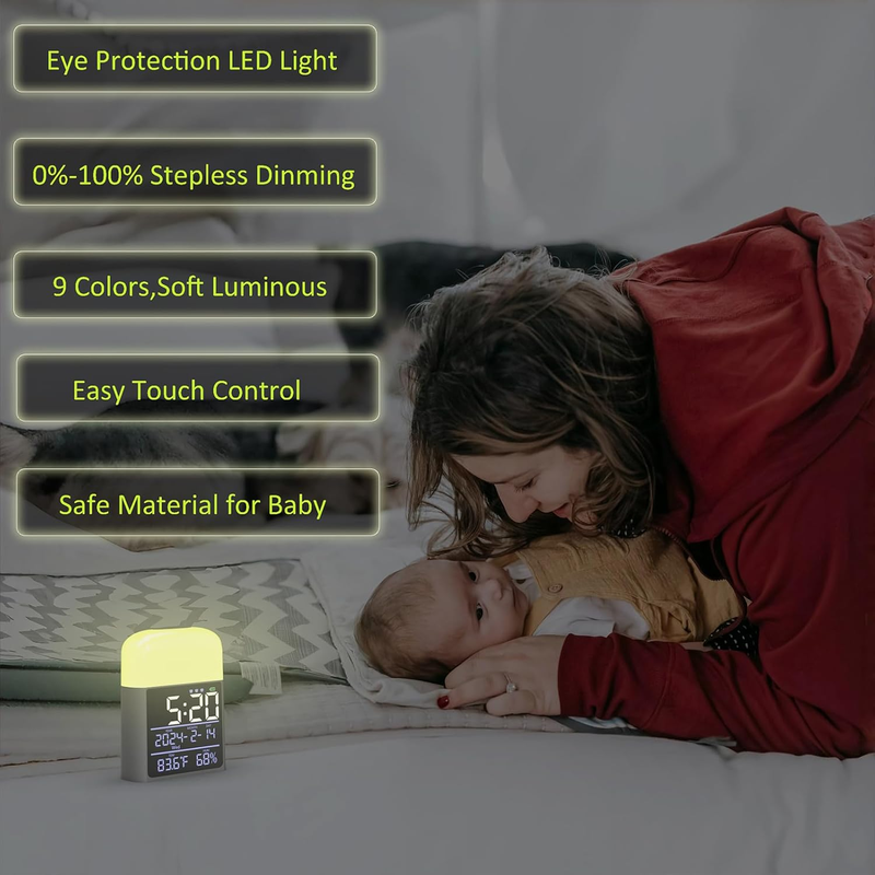 Skørter | Digital Sunrise Alarm Clock - 9 Color Night Light
