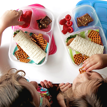 Skorter | Easylunchboxes - Bento Lunch Boxes - Reusable 3-Compartment Food Containers For School, Work, And Travel, Set Of 10, (Jewel Brights)