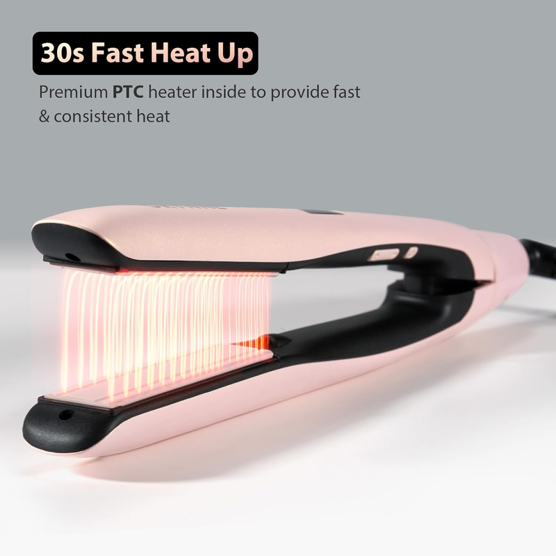 Skorter | 1” Hair Straightener and Curls 2-in-1, Ceramic Flat Iron with 10 Heat Settings