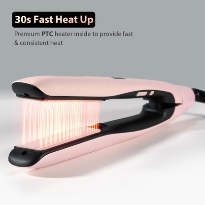 Skorter | 1” Hair Straightener and Curls 2-in-1, Ceramic Flat Iron with 10 Heat Settings