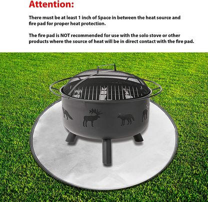 Skorter | 32'' Fireproof Mat for Outdoor Patio and Terrace Protection | Firepit Fire Resistant Protective Flooring or Ground Protection | BBQ Grill Mat with Flame Retardant Material to Protect Wooden Terrace and Veranda