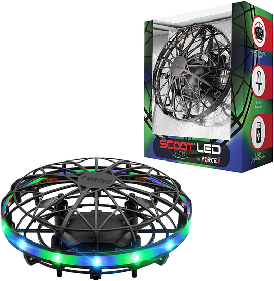 Skorter | Force1 Scoot LED Hand-operated Drone for Kids or Adults - Hands-free Motion Sensor Mini Drone, Easy Indoor Small UFO Toy Flying Ball Drone Toy for Boys and Girls (Green/Blue)