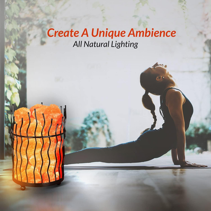 Skørter | Himalayan Salt Basket Lamp - Amber Glow