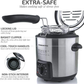 Skørter | Ovente Electric Oil Fryer 0.9 Liter with Stainless Steel Basket and Temperature Control, 840 Watt Power with Heating Element, Perfect for Chicken Fries Compact & Easy Storage, Silver FDM1091BR
