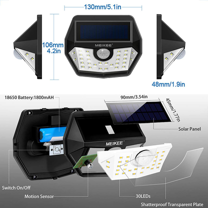 Skørter | 4 Pack Outdoor Waterproof IP65 Solar Lights with 120° Wide Angle