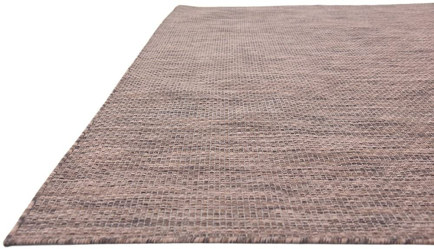 Skørter | Unique Loom Solid Collection Casual Transitional Indoor and Outdoor Flatweave Round Rug, 4', Light Gray/Gray