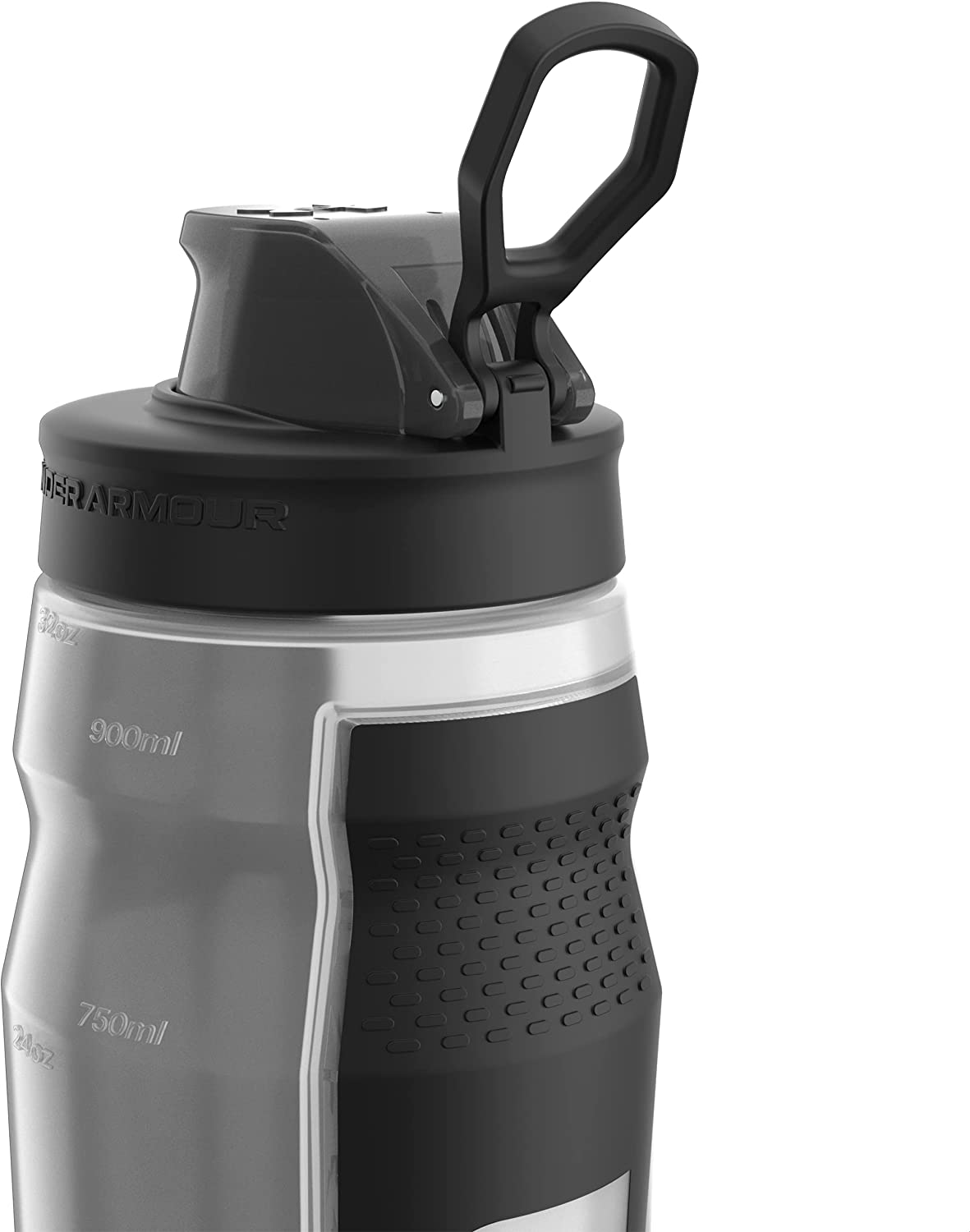 Skorter | Under Armour 32oz Playmaker Squeeze Water Bottle, Sanitary Lid Sleeve, High Flow Nozzle, Anti-Slip Handle, Finger Loop Carry, Fits in Bike Holder, Cycling, Gym, Hiking, All Sports