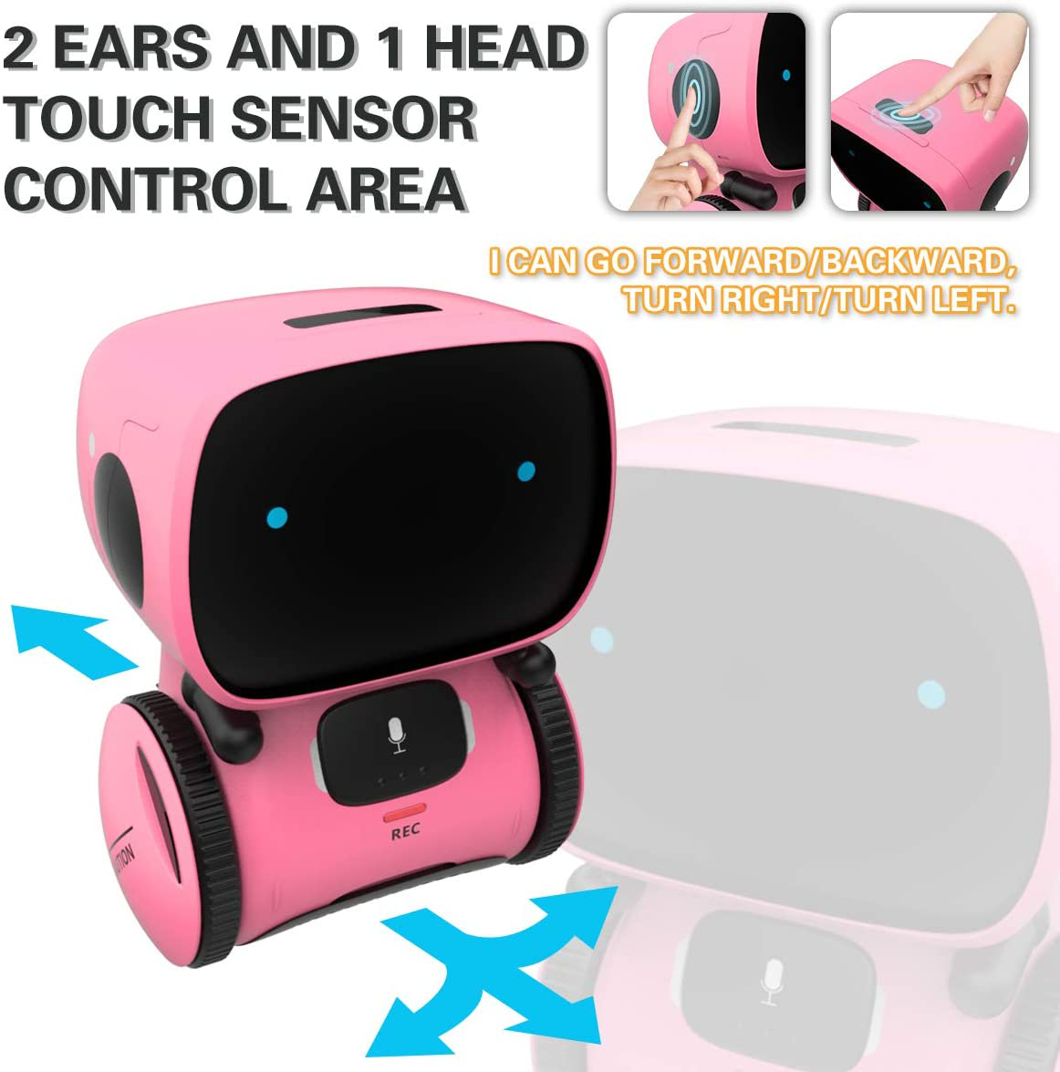 Skørter | 98K Kids Robot Toy, Smart Talking Robots Intelligent Partner and Teacher with Voice Control and Touch Sensor, Singing, Dancing, Repeating, Gift for Boys and Girls from 3 years and up