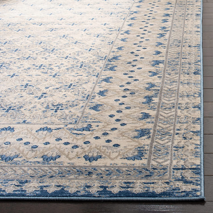 Skørter | Safavieh Brentwood Collection BNT899G Traditional Oriental Distressed Non-Shedding Stain Resistant Living Room Bedroom Area Rug, 3' x 3' Round, Light Gray / Blue