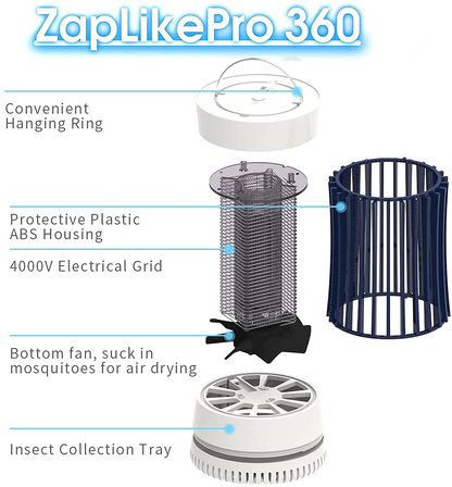 Skørter | AICase Bug Zapper, USB rechargeable indoor and outdoor mosquito killing lamp with 2000mah battery, suction fan, electric portable mosquito fly trap for home, camping, midges, backyard, patio