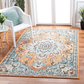 Skørter | Safavieh Madison Collection MAD473P Boho Chic Medallion Distressed Non-Shedding Living Room Bedroom Accent Area Rug, 4' x 6', Orange / Teal