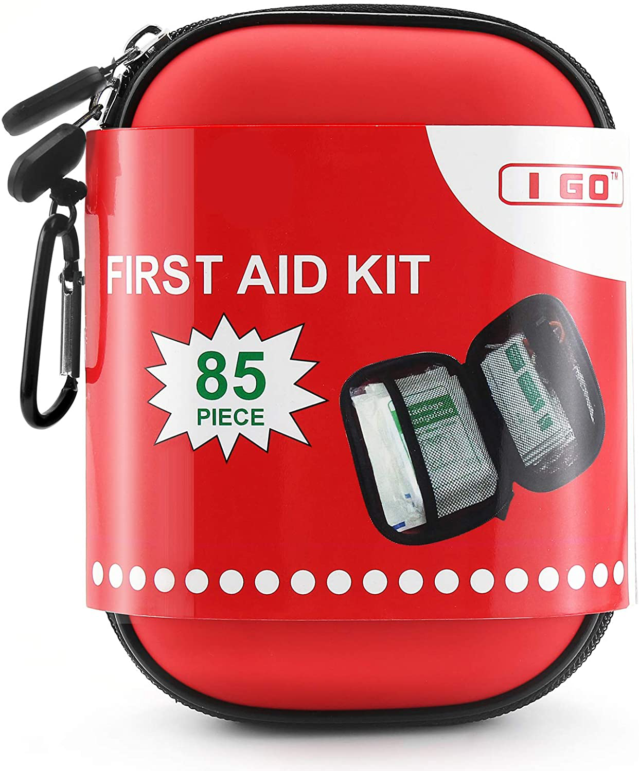 Skørter | I GO 85 Pieces Hard Shell Mini Compact First Aid Kit, Small Personal Emergency Survival Kit for Travel Hiking Camping Backpacking Marine Vehicle