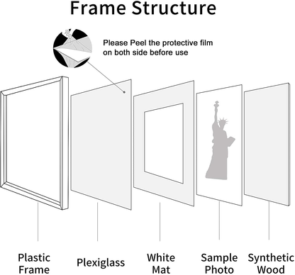 Skørter | ENJOYBASICS 16x20 Picture Frame Black Poster Frame, Display Pictures 11x14 with Mat or 16x20 Without Mat, Wall Gallery Photo Frames, 2 Pack