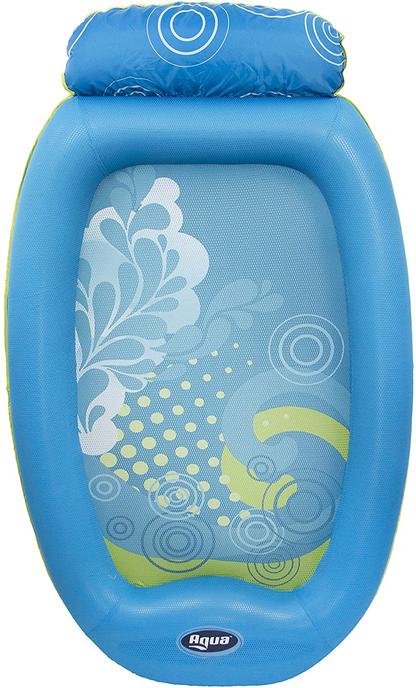 Skorter | Aqua Comfort Luxury Water Lounge, X-Large, Inflatable Pool Float with Headrest & Footrest, Bubble Waves (AQL11310WA)