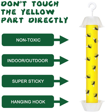 Skørter | Gideal Fly Stick 6-Pack Fly Catching Stick, Hanging Fly Traps Sticky, Flying Insect Trap with Hanging Hook, Indoor / Outdoor Fly Catchers