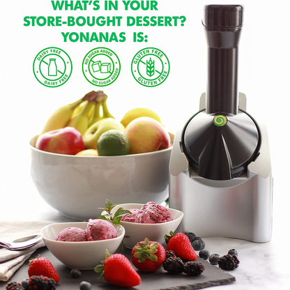 Skørter | Dairy-Free Frozen Fruit Soft Serve Machine, Includes 36 Recipes, 200-Watt