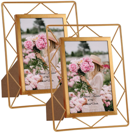 Skorter | 8x10 Picture Frame Set of 2, Metal Frames Suitable for 8 by 10 Inch Photos Table or Wall Mount Display