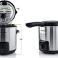 Skørter | Ovente Electric Oil Fryer 0.9 Liter with Stainless Steel Basket and Temperature Control, 840 Watt Power with Heating Element, Perfect for Chicken Fries Compact & Easy Storage, Silver FDM1091BR