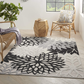 Skørter | Nourison Aloha Indoor/Outdoor Floral Black White 2'3" x 10' area rug, (10' runner)
