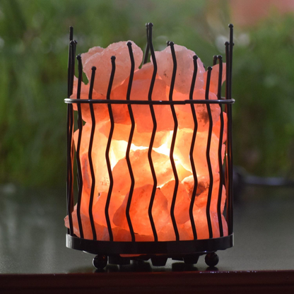 Skørter | Himalayan Salt Basket Lamp - Amber Glow