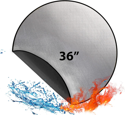 Skørter | 36" Diameter Round Fireproof Mat Fire Pit Mat, DocSafe 3 Layer Fire Pad for Patio, Terrace, Grass, Lawn, Heat Protector, Fire Resistant Mat for Outdoors, Fire Pit Accessories, Easy to Clean