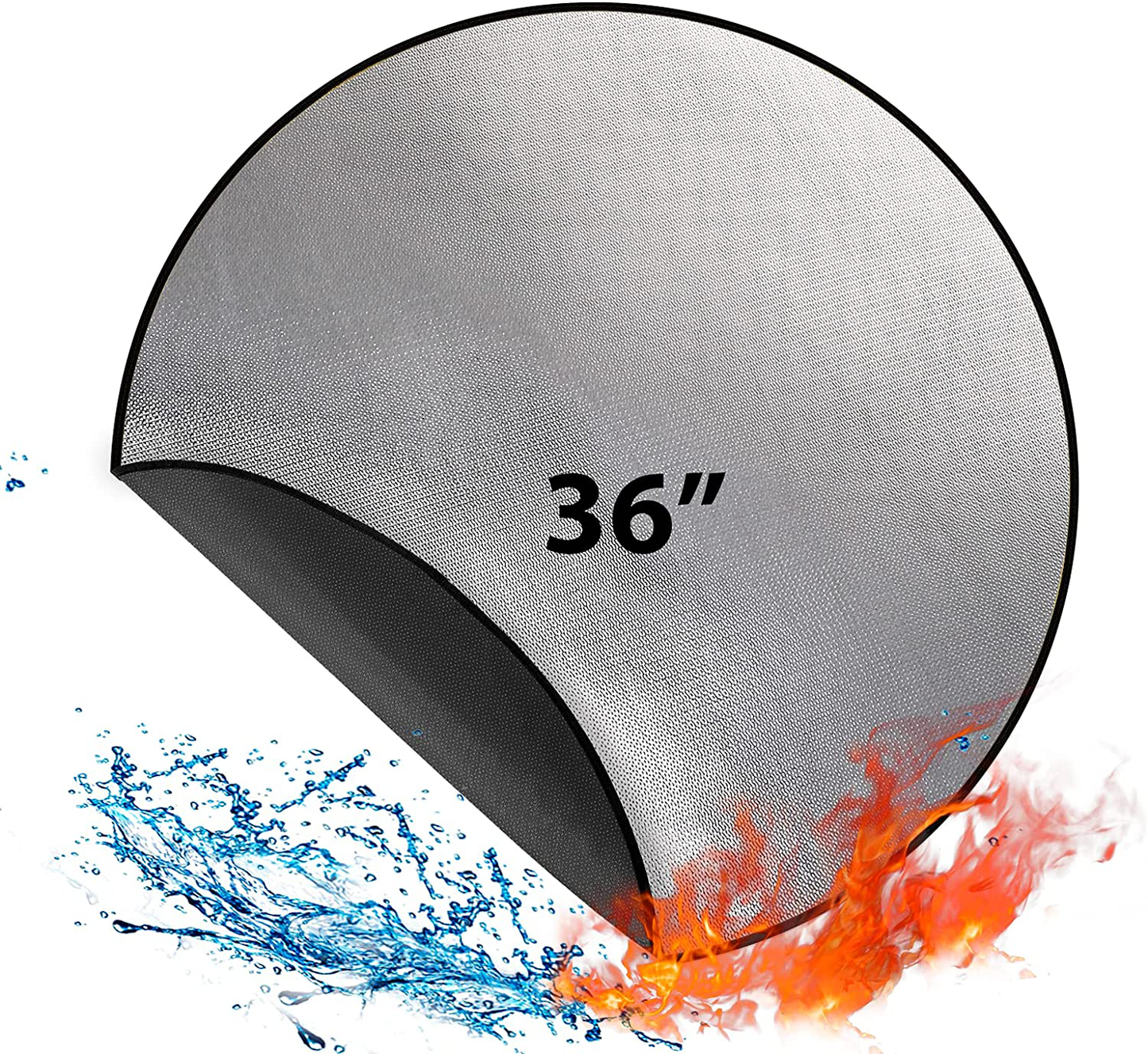 Skorter | 36" Diameter Round Fireproof Mat Grill Mat, DocSafe 3 Layers Fire Pit Mat for Patio, Deck, Grass, Lawn, Heat Shield, Fire Resistant Mat for Outdoor, Fire Pit Accessories, Easy to Clean