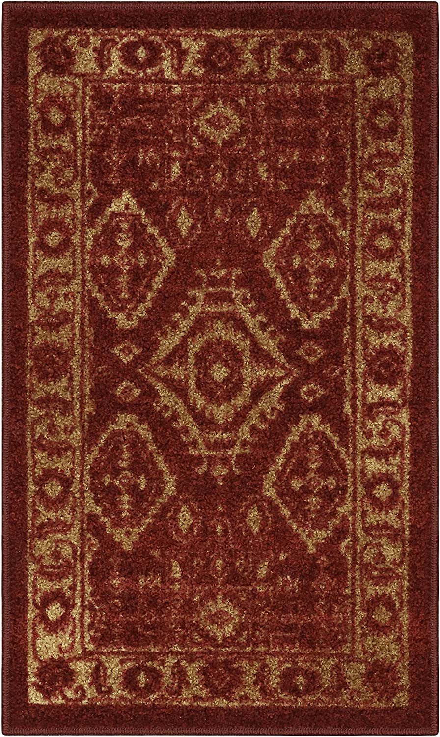 Skørter | Maples Rugs Georgina Traditional Area Rugs for Living Room & Bedroom [Made in USA], 3'4 x 5, Red/Gold