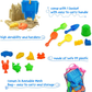 Skørter | Children's Beach Sand Toy Set, 27 pcs Beach Toy Castle Molds Sand Molds, Beach Bucket, Beach Spade Tool Kit, Sandbox Toys for Toddlers, for Toddlers Outdoor Indoor Play Gift 1 Bonus Net Bag Included