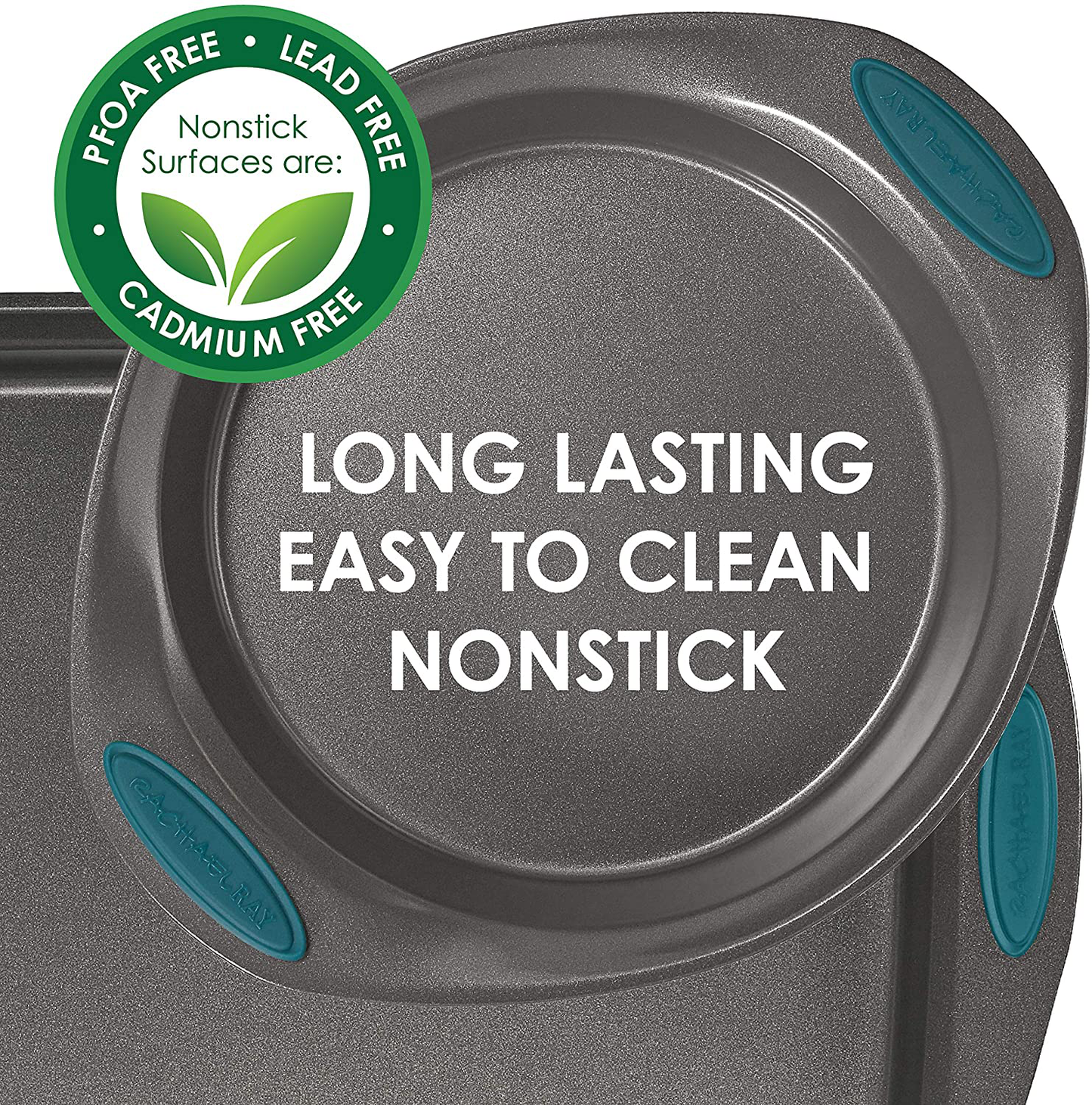 Skørter | Rachael Ray Nonstick Bakeware Set with Grips includes Nonstick Bakeware, Bake Sheet, and Nonstick Loaf Pan - 5 or 10 Pieces