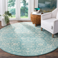 Skørter | Safavieh Evoke Collection EVK270D Shabby Chic Distressed Non-Shedding Dining Room Entryway Foyer Living Room Bedroom Area Rug, 5'1" x 5'1" Round, Light Blue / Ivory