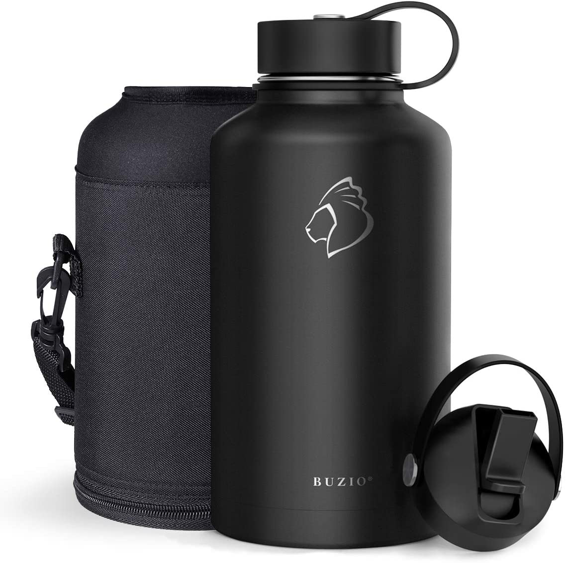 Skorter | BUZIO Insulated Water Bottle with Straw Lid and Flex Cap, 32oz, 40oz, 64oz, 87oz Modern Double Vacuum Stainless Steel Water Bottle, Cold for 48 Hours Hot for 24 Hours Easy Thermos Mug, BPA-Free
