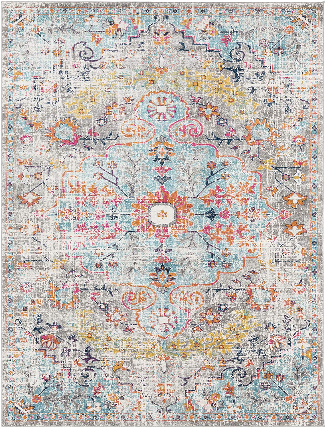 Skørter | Artistic Weavers Odelia Vintage Bohemian Area Rug, 4' x 6' Oval, Orange/Navy Blue