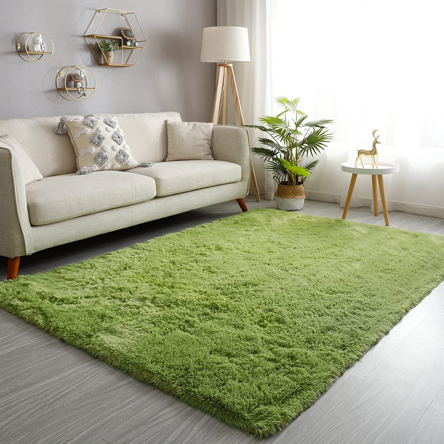 Skørter | GKLUCKIN Shag Ultra Soft Area Rug, Fluffy 5'x8' Green Carpet Plush Fuzzy Non-Skid Indoor Faux Fur Rugs Furry Rugs for Living Room Bedroom Kids Room Playroom Decor