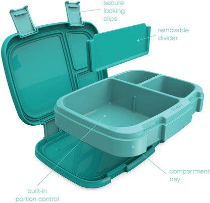 Skorter | Bentgo Fresh – Leak-proof, Versatile 4-compartment Bento-inspired Lunch Box With Removable Divider, Portion-Controlled Meals For Teens And Adults On The Go – BPA-free, Food-safe Materials (Aqua)
