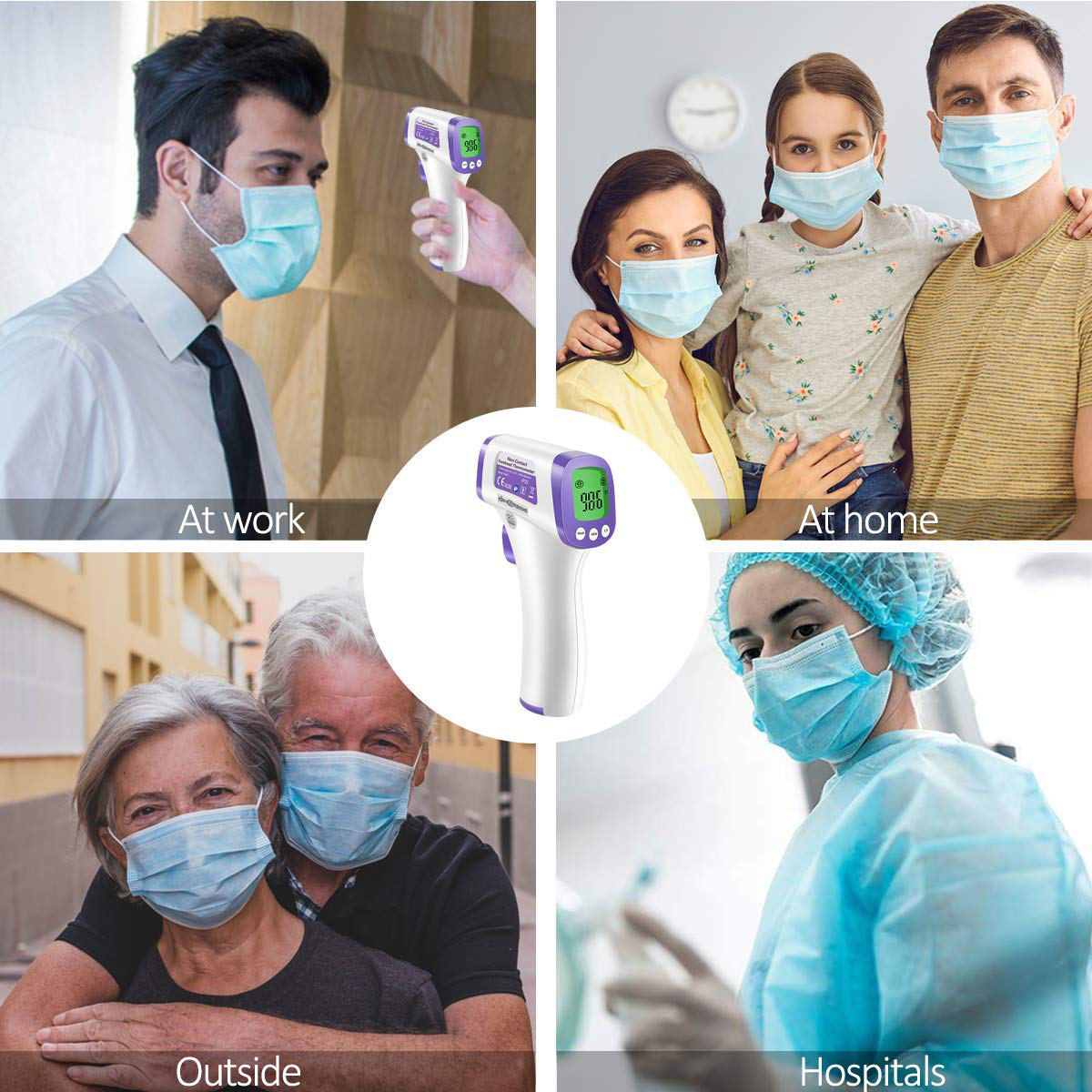 Skørter | Non-contact Medical Screening Forehead Thermometer for Doctor's Office and Hospital (Black Heavy Thermometer)