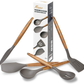 Skørter | Miusco Non-Stick Silicone Kitchen Utensil Set with Natural Acacia Hardwood Handle, 5 Double-Sided, Gray, High Heat Resistant