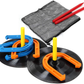 Skørter | Win SPORTS Outdoor Indoor Rubber Horseshoe Set Includes 4 Horseshoes, 2 Plugs, 2 Rubber Mats, 2 Red Plastic Plugs, Beach Game Perfect for Tailgating, Camping, Backyard, Fun for Kids Adults