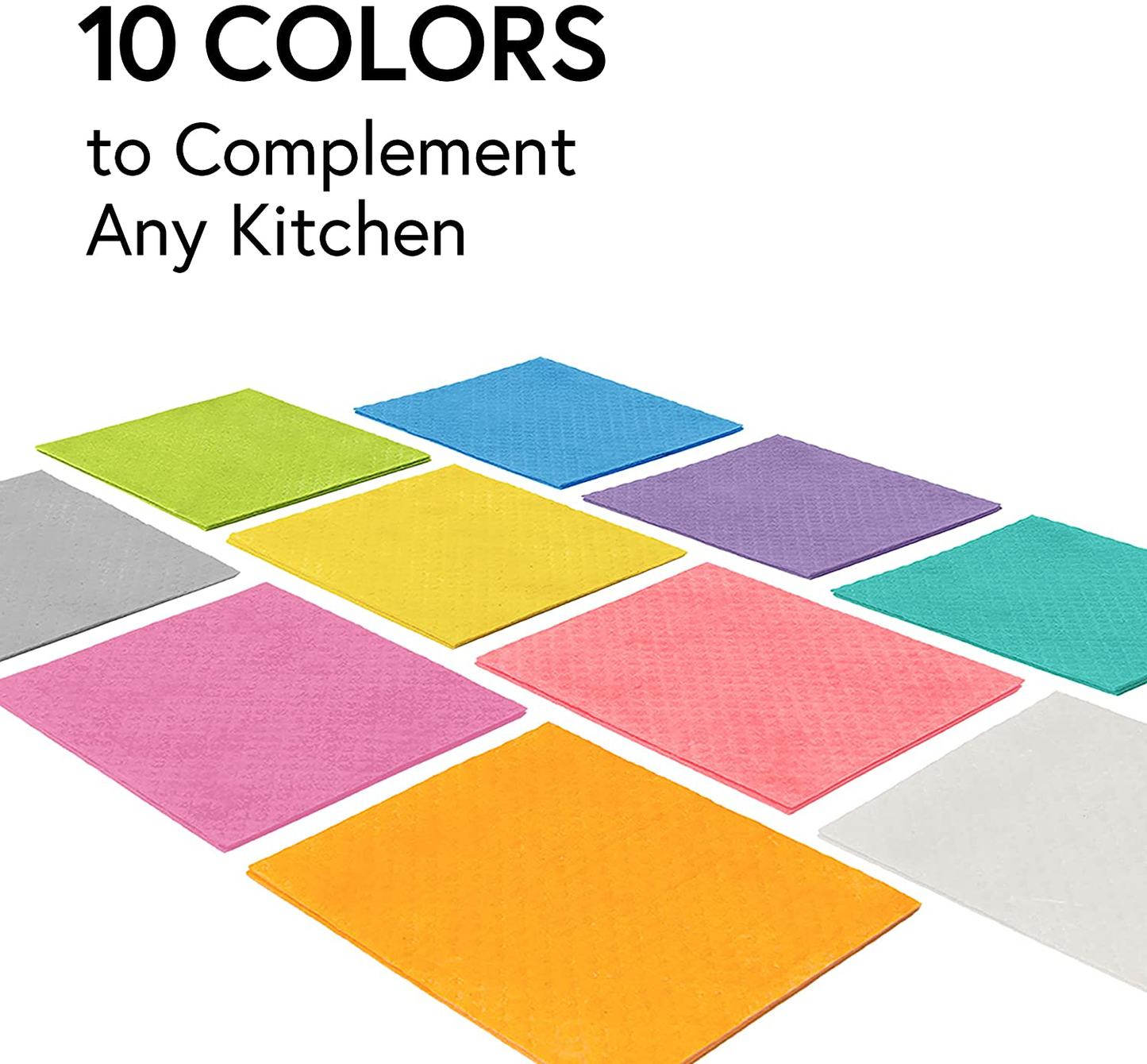 Skørter | Swedish wholesale Swedish dishcloths - Pack of 10, reusable, absorbent towels for kitchen, bathroom, and countertop cleaning - Cellulose sponge cloth - Red