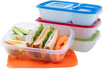 Skorter | Easylunchboxes - Bento Lunch Boxes - Reusable 3-Compartment Food Containers For School, Work, And Travel, Set Of 10, (Jewel Brights)