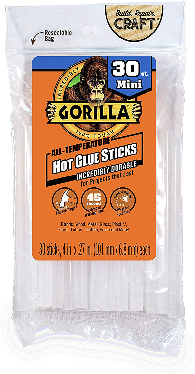 Skørter | Gorilla Dual Temp Mini Glue Kit with 30 Glue Sticks, (Pack of 1)