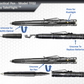 Skørter | TAKEFLIGHT Tactical Pen Survival Gear – Aviation Grade Aluminum LED Tactical Flashlight Multitool – Sturdy, Lightweight EDC Pen Survival Tool – Glass Breaker, Corkscrew, Screwdriver, Gift Box