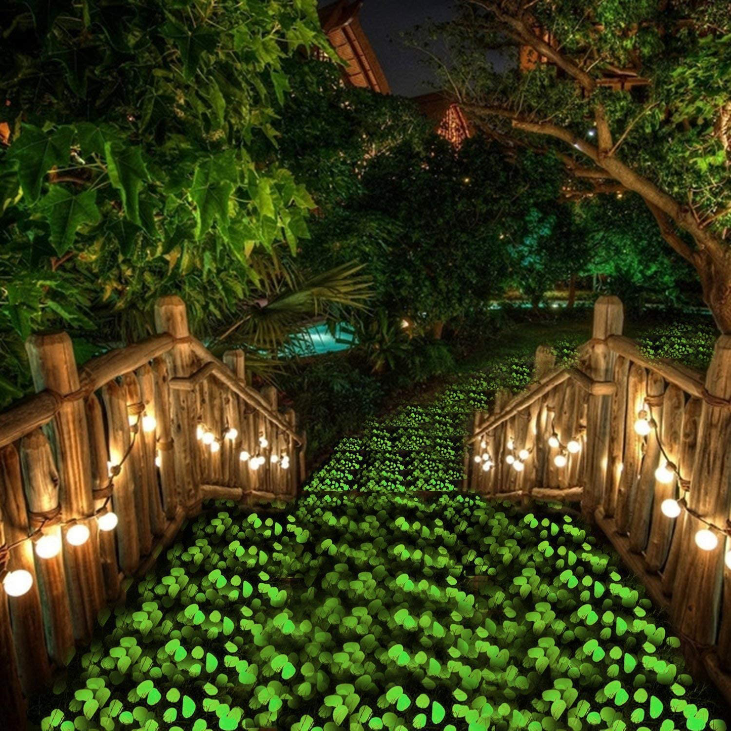 Skørter | chic style 300pcs Glow in the Dark Garden Stones, Garden Luminous Glow Stones Outdoor Decor Glowing Water Fish Tank Gravel (Blue)