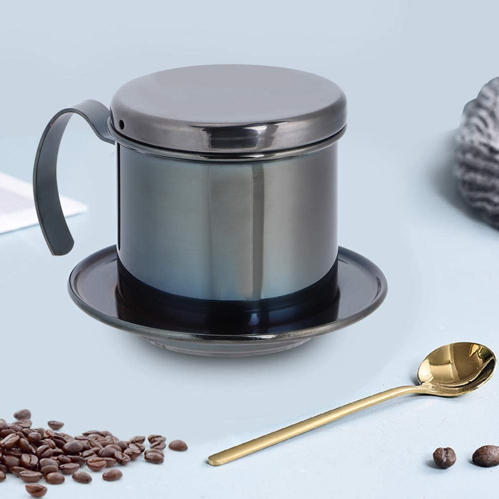 Skørter | Portable stainless steel coffee drip filter kettle for home kitchen office outdoor use, durable, safe (Black)